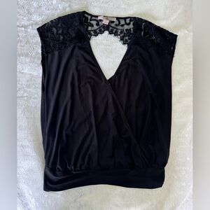 black bodysuit with lace detailing